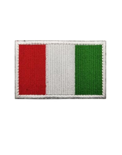 JIEHERAY (1 Stück) Italienische Flagge Stickerei Patch Abzeichen Armband Hut Taktische Tasche Jacke Kleidung Patch Team Militär Patch (8 x 5 cm) (Weiß) von JIEHERAY