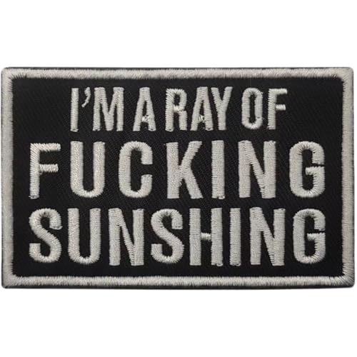 JIEHERAY (1 Stück) Phrase Stickerei Patch, 8 cm x 5 cm, "I am a Brilliant Sunshine", taktischer Aufnäher, Moral-Abzeichen, Clip, Haken- und Schlaufenabzeichen von JIEHERAY