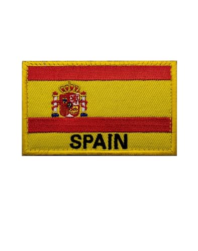 JIEHERAY (1 Stück) bestickter Aufnäher mit spanischer Flagge, 8 x 5 cm, spanische taktische Flagge, Emblem, Armband-Stickerei, Patch, Hut, Kleidung Patch (Spanisch + Alphabet) von JIEHERAY