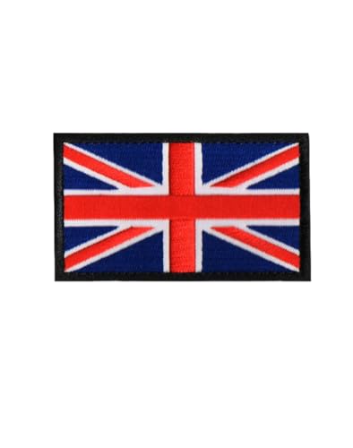 JIEHERAY Aufnäher, UK-Flagge, bestickt, Armband, Hut, taktische Tasche, Jacke, Kleidung, Team-Militär-Patch, 8 x 5 cm, Schwarz, 1 Packung von JIEHERAY