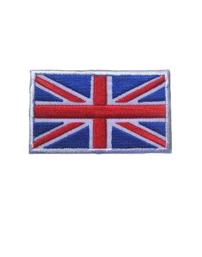 JIEHERAY Aufnäher mit britischer Flagge, bestickter Aufnäher, Armband, Hut, taktische Tasche, Jacke, Kleidung, Team-Militär-Patch, 8 x 5 cm, Weiß, 1 Stück von JIEHERAY