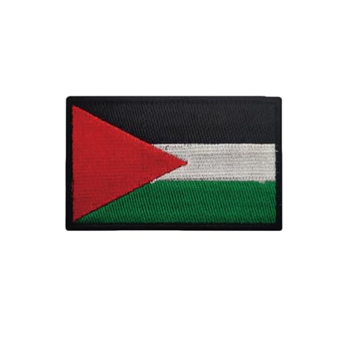 JIEHERAY Bestickter Aufnäher mit palästinensischer Flagge, taktisches Abzeichen, Armband, Klettverschluss-Design, 8 x 5 cm von JIEHERAY