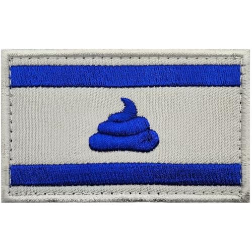 JIEHERAY Blau-weißer bestickter Flaggenaufnäher, Klettverschluss-Design, 8 x 5 cm, 1 Stück von JIEHERAY