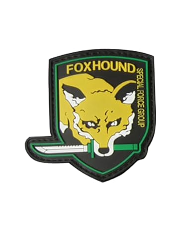 JIEHERAY Fox Jagdhund Special Forces Tactical Military Moral PVC Patch Game Anime Dress Up Supplies (8,9 x 7,9 cm, 1 Stück) (Gelb) von JIEHERAY