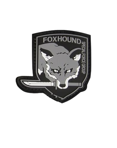 JIEHERAY Fox Jagdhund Special Forces Tactical Military Moral PVC Patch Game Anime Dress Up Supplies (8,9 x 7,9 cm, 1 Stück) (Grau) von JIEHERAY