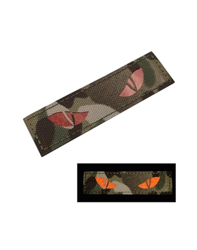 JIEHERAY Stickerei Patch Teufelsauge Leuchtend Taktische Moral Patch Klettverschluss Design (3,5 x 1,2 Zoll, 1 Stück) (M00216-1) von JIEHERAY