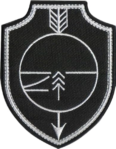 JIEHERAY Taktischer Militärschild, bestickter Aufnäher, ein Pfeilpiercing, Klettverschluss-Design (7 x 8,5 cm, 1 Stück) von JIEHERAY