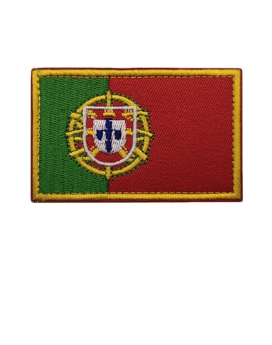 Portugal – Flagge – bestickte Aufnäher, rechteckiges Militärabzeichen, taktischer Klettverschluss und Rucksack, Mütze, Jacke, Hose, Haken und Schlaufe (Größe 8 x 5 cm, 1 Stück) von JIEHERAY