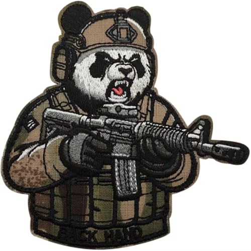 Taktische Stickerei-Aufnäher, Militärarmbänder, magische Spitzen-Abzeichen, Klettaufkleber auf Mützen, T-Shirts, Jacken, Hosen, Tiger-Design (9,2 x 7,2 cm, 1 Stück) (Panda CP) von JIEHERAY