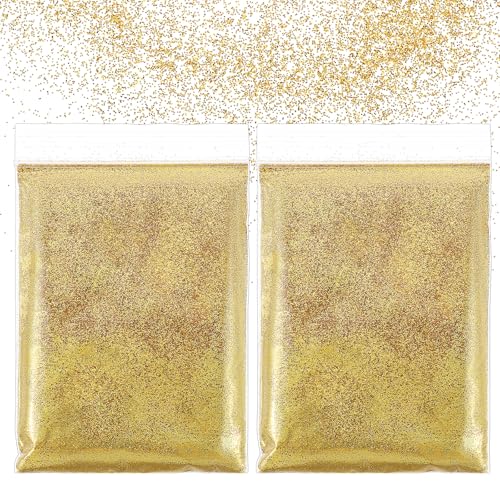 JIEYAO 100g Glitzer zum Basteln,Silber Glitzerpulver Basteln Glitzerpuder Glitter Pulver für Nägel Gesicht Kartenbasteln Handwerk Nagelkunst(gold) von JIEYAO