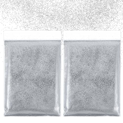 JIEYAO 100g Glitzer zum Basteln,Silber Glitzerpulver Basteln Glitzerpuder Glitter Pulver für Nägel Gesicht Kartenbasteln Handwerk Nagelkunst(silber) von JIEYAO