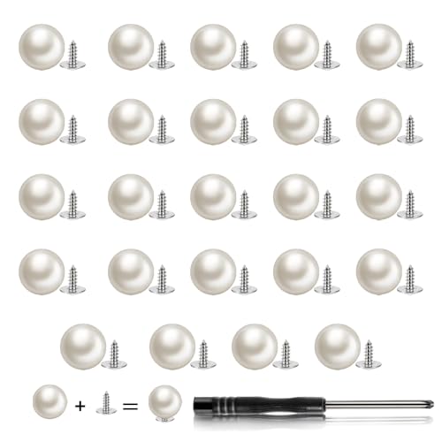 JIEYAO 24 Sets Perlenknöpfe, Broschenknöpfe ohne Nähen Perlennadeln Wiederverwendbare Dekorative Perlennadeln Knöpfe für Damen Hemd Kleid Pullover Schal Dekorationen DIY-Basteln(10mm) von JIEYAO