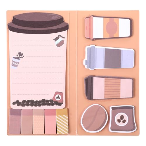 JIEYAO 440 Blätter Niedliche Haftnotizen Set,Coffee-Stil Haftnotizen Neuheit Selbstklebende Memoblöcke Lustig Notizzettel Page Marker Geschenk für Kinder Home Office Schulbedarf Lehrer Student von JIEYAO