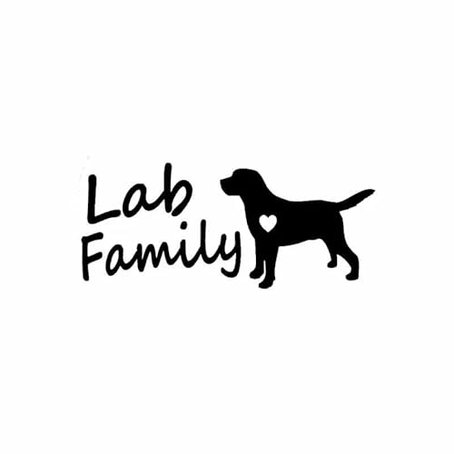 JIFENLI Autoaufkleber 13,8 cm * 6 cm Labor Familie Labrador Mutter Hund Vinyl Aufkleber Auto Aufkleber Labradoodle Geschenk Schwarz/Silber von JIFENLI