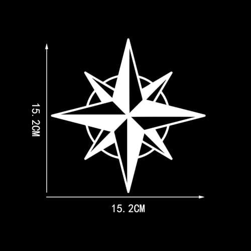 JIFENLI Autoaufkleber 15,2 * 15,2 cm Kompass Navigation Lustige Auto Aufkleber Körper Fenster Dekoration Abenteuer im Freien Vinyl Aufkleber von JIFENLI