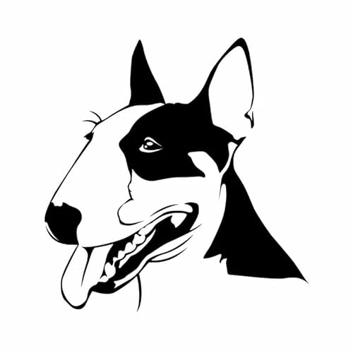 JIFENLI Autoaufkleber 15,8X16,5CM Niedliche Bullterrier Hund Haustiere Tiere Vinyl Aufkleber Auto Aufkleber Schwarz/Silber von JIFENLI