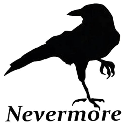 JIFENLI Autoaufkleber 15CM * 15CM Der Rabe "Nevermore" Vinyl Aufkleber Auto Aufkleber Edgar Allan Vogel Auto Stylings Auto Zubehör mit schwarzem Splitter von JIFENLI