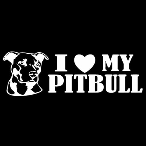 JIFENLI Autoaufkleber 17,8 x 5,7 cm Ich liebe meinen Pitbull Interessantes Auto Aufkleber Vinyl Aufkleber Dekor Muster Schwarz/Silber von JIFENLI