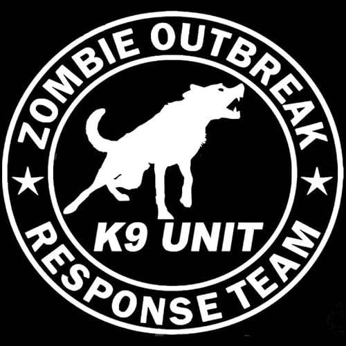 JIFENLI Autoaufkleber 19CM * 17,8CM Zombie Outbreak Response Team K9 Einheit Hund Hund Zombies Aufkleber Aufkleber Auto Aufkleber Zubehör Schwarz Splitter von JIFENLI