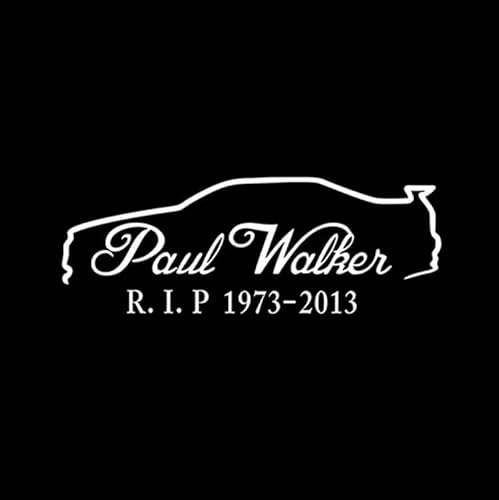 JIFENLI Autoaufkleber 20 * 7CM PAUL WALKER Skyline R34 Memorial RIP reflektierende Autoaufkleber Motorrad Aufkleber schwarz/weiß von JIFENLI