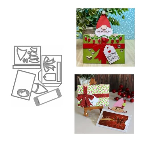 Bogen Schieben Geschenkkarte Stanzschablonen Weihnachten Gnom Stanzen für DIY ScrapBooking Album Dekorative Papier Handwerk und Karten Herstellung von JIHFOHHA