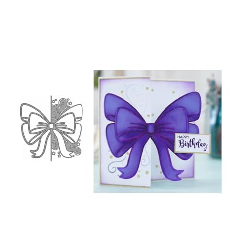 JIHFOHHA Liebe Blume Schmetterling Bogen Rahmen Stanzschablone Hochzeit Geburtstag Metall Stanz für DIY ScrapBooking Album Dekorative Papier Handwerk und Karten Herstellung (Bogenknoten) von JIHFOHHA