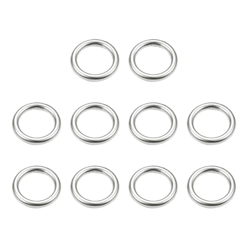 10 Stück Edelstahl O-Ringe Kreis Ring Schnallen Hundehalsband Ringe Tasche Ringe für Riemen Geldbörse Herstellung Ringe Camping Gürtelringe Schlüsselanhänger Ringe Gepäckgurt Hardware 25 mm von JIHUOO