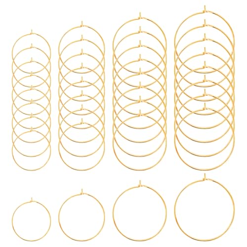 200 Stück Ohrring-Perlencreolen Schmuckherstellung Creolen Ohrringherstellung Metallringe Handwerk Offene Creolen Weinglas Charm Ringe Creolen Findings Golden von JIHUOO