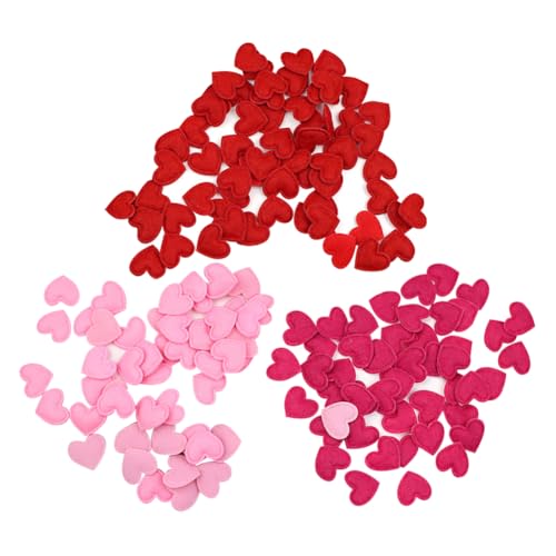 300 Stück 1,6 cm Valentinstag Filz Herz Konfetti Herzform Tischkonfetti Streuherz Geschenkkorb Füllstoff Romantische Geburtstag Party Tisch Streusel Mini Herzen Dekor für Jahrestag Rot Hot Pink von JIHUOO