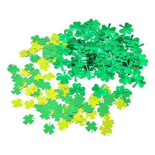 45 g St. Patrick's Day Kleeblatt-Konfetti, St. Patrick's Day, Tischstreuung, grünes Kleeblatt, Konfetti-Folie, metallische Tischstreuung, Konfetti, irische Themenparty-Dekorationen von JIHUOO