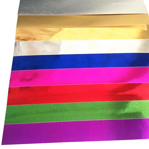56 Blatt 7 Farben, 15 x 15 cm, Folienkarton, Metallic-Karton, Kartenherstellung, Papierbögen, Sammelalbum, Scrapbooking, Papier für Kunst und Handwerk von JIHUOO