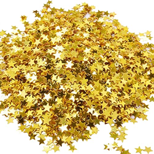 60 Gramm Glitzer Stern Konfetti Metallic Tischkonfetti Deko Glänzendes Konfetti zum Basteln Weihnachtskarte Konfetti Party Dekoration Konfetti Streusel für Hochzeit Geburtstag Golden von JIHUOO