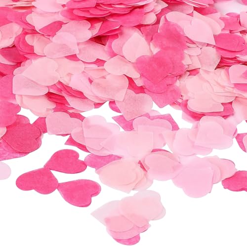 60 Gramm Valentinstag Papier Konfetti Herzform Konfetti Ballon Konfetti Füllstoff Hochzeit Party Tisch Konfetti Streuung für Hochzeit Urlaub Geburtstag Hot Pink von JIHUOO