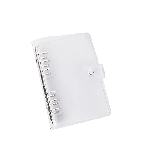 A6 6 Ring Loose Leaf Binder Tagebuch Klare Ringbuchhülle Ringbuch Notizbuchordner Notizbuch Hülle Binder Abdeckung mit Schnappen von JIHUOO