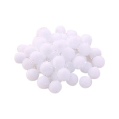 Glitzer-Pompons, 1,5 cm, glitzernde Weihnachts-Pompons, flauschige Pompons, Filz, Bastelarbeiten, Bastelmaterial, Weiß, 500 Stück von JIHUOO