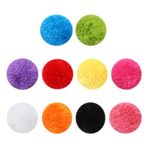 JIHUOO 10 Stück 5 cm große Garn-Pompons, flauschige Pompons, weich, flauschig, dekorativ, niedliche Pompons, kreative Kunst, Pompons, mehrfarbig von JIHUOO