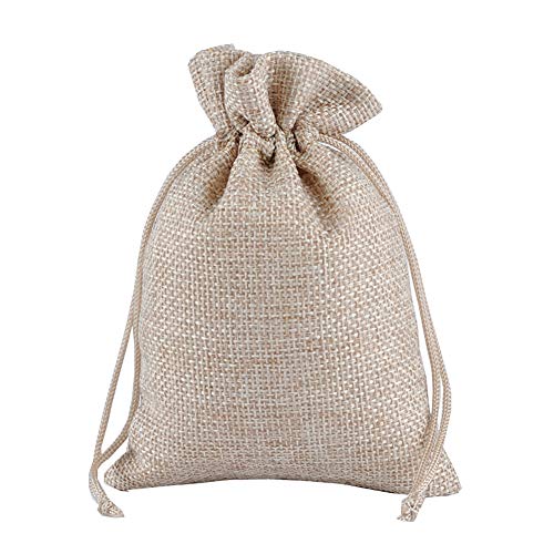 JIHUOO 10 Stücke Jutesäckchen Jute Sack Jutebeutel Tasche Säckchen Geschenksäckchen für Hochzeitsfeier 17 x 23 cm von JIHUOO