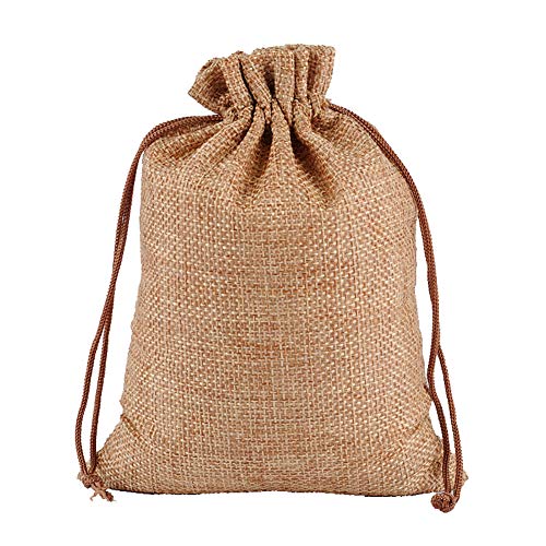 JIHUOO 10 Stücke Jutesäckchen Jute Sack Jutebeutel Tasche Säckchen Geschenksäckchen für Hochzeitsfeier 17 x 23 cm von JIHUOO