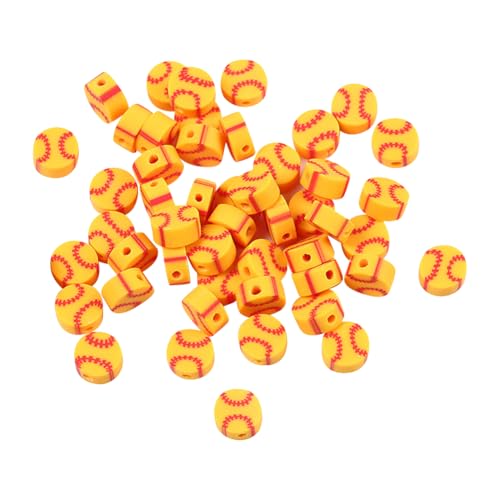 JIHUOO 100 Stück 10 mm Sportkugeln, Polymer-Ton, Perlen, Schmuckherstellung, Perlen, Freundschaftsarmband, niedliche Ohrringe, Halsketten, Perlen, Charms, Abstandshalter, Schmuckherstellung, Zubehör von JIHUOO