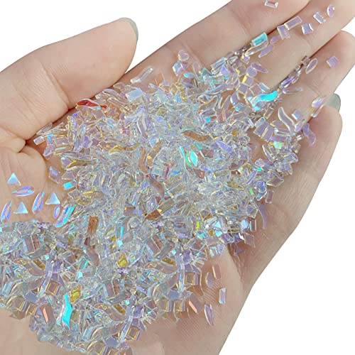 JIHUOO 100 Stück Aurora Nagel Steine Nail Art Strasssteine Anhänger Unregelmäßig Nägel Kristall Nagelkunst Dekoration für Nagelhandwerk von JIHUOO