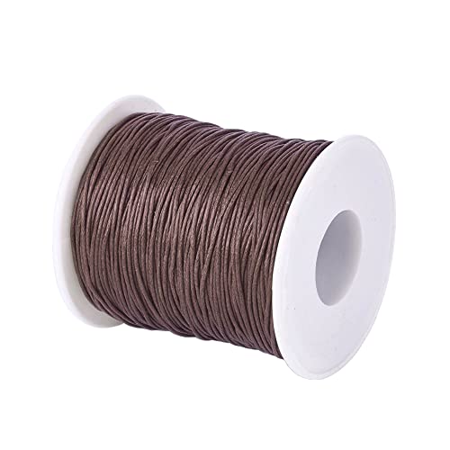 JIHUOO 100 Yards 1mm Wachsband Wachsschnur Gewachste Baumwollschnur Armband Schnur Schmuckfaden für Schmuckherstellung Braun von JIHUOO