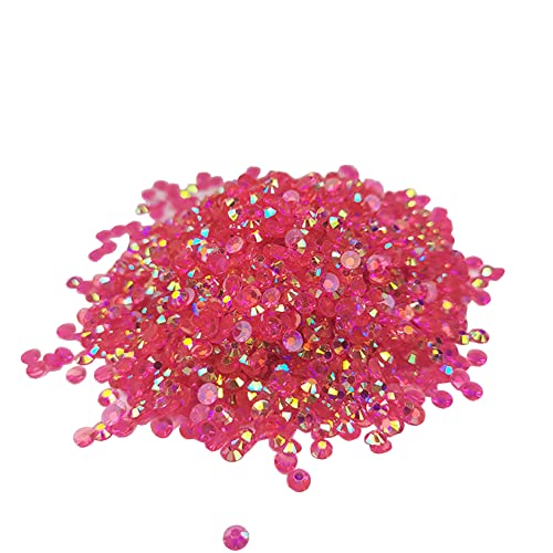 JIHUOO 10000 Stücke Harz Nägel Strasssteine Glitzersteine Schmucksteine Nagel Steine Strass für Kleidung Schuhe Taschen Fuchsia von JIHUOO