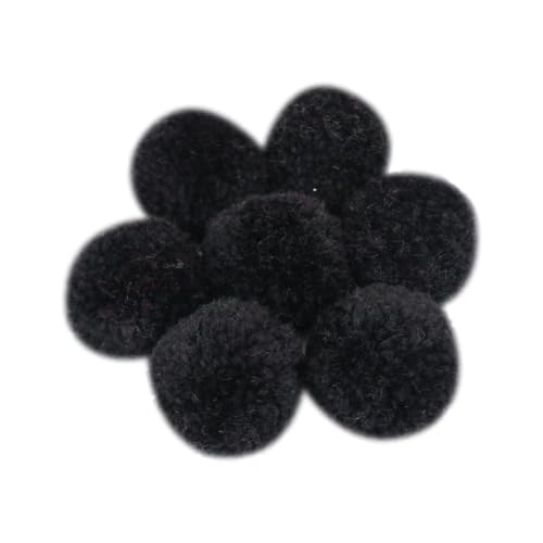 JIHUOO 20 Stück 5 cm weiche Bastel-Bommelbälle, dekorative kreative Pompons, flauschige Bommeln, Basteln, Plüschbälle, Kleidung, Dekoration, Pompon, Schwarz von JIHUOO