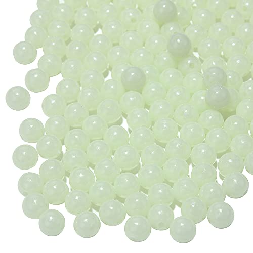 JIHUOO 200 Stück 8MM Nachtleuchtende Perlen Runde Fluoreszierende Perlen Schmuckperlen Acrylperlen für Armbänder Schmuckherstellung von JIHUOO