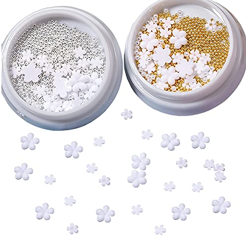 JIHUOO 4 Boxen Nagel Kunst Strassstein Perlen Nägel Edelsteine Blume Charms Nail Art Dekorationen für Fingernägel von JIHUOO