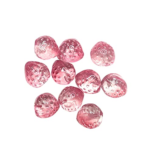 JIHUOO 50 Stück Erdbeer Glas Perlen Frucht Spacer Lose Perlen Armbänder Halskette Anhänger Charms Handgemachte Lampwork Perlen von JIHUOO