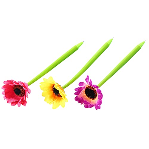 JIHUOO 6 Stück Sonnenblumen-Stifte mit künstlichen Blumen, Kugelschreiber, floraler Kugelschreiber, kreatives Schreiben, Schule, Bürobedarf von JIHUOO