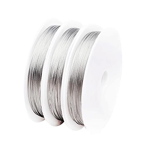 JIHUOO 80 Meter, 0,6 mm Edelstahl-Schmuckdraht, Schmuckherstellung, Kordel, Zubehör für Armband, Halskette, 0,6 mm von JIHUOO