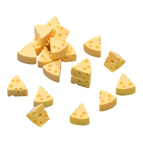 JIHUOO Mini-Küchenkäse-Mini-Figuren, Käse, künstliche Käsemole, Käse, Simulation, Käse, Anhänger, Puppenhaus, Küchendekoration, 30 Stück von JIHUOO