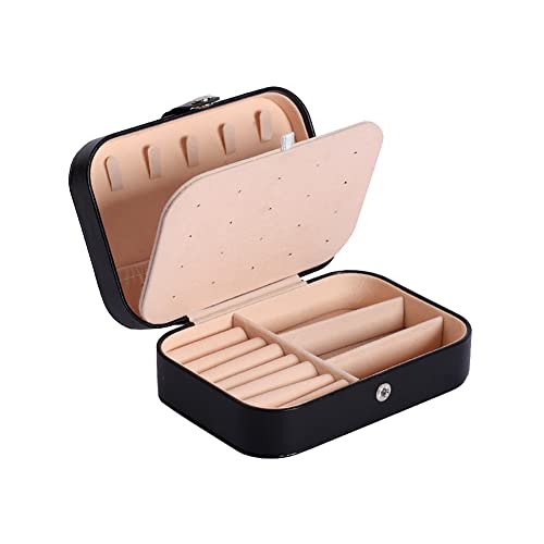 JIHUOO PU Leder Reise Schmuckbox Kleine Schmuckkästchen Schmuck Etui Schmuckschatulle Schmuckkoffer Schmuckaufbewahrung Mini Aufbewahrungsbox für Ohrringe Ringe Armbänder Schwarz JIHUOO PU Leder Reise Schmuckbox Kleine Schmuckkästchen Schmuck Etui Schmuckschatulle Schmuckkoffer Schmuckaufbewahrung Mini Aufbewahrungsbox für Ohrringe Ringe Armbänder Schwarz von JIHUOO